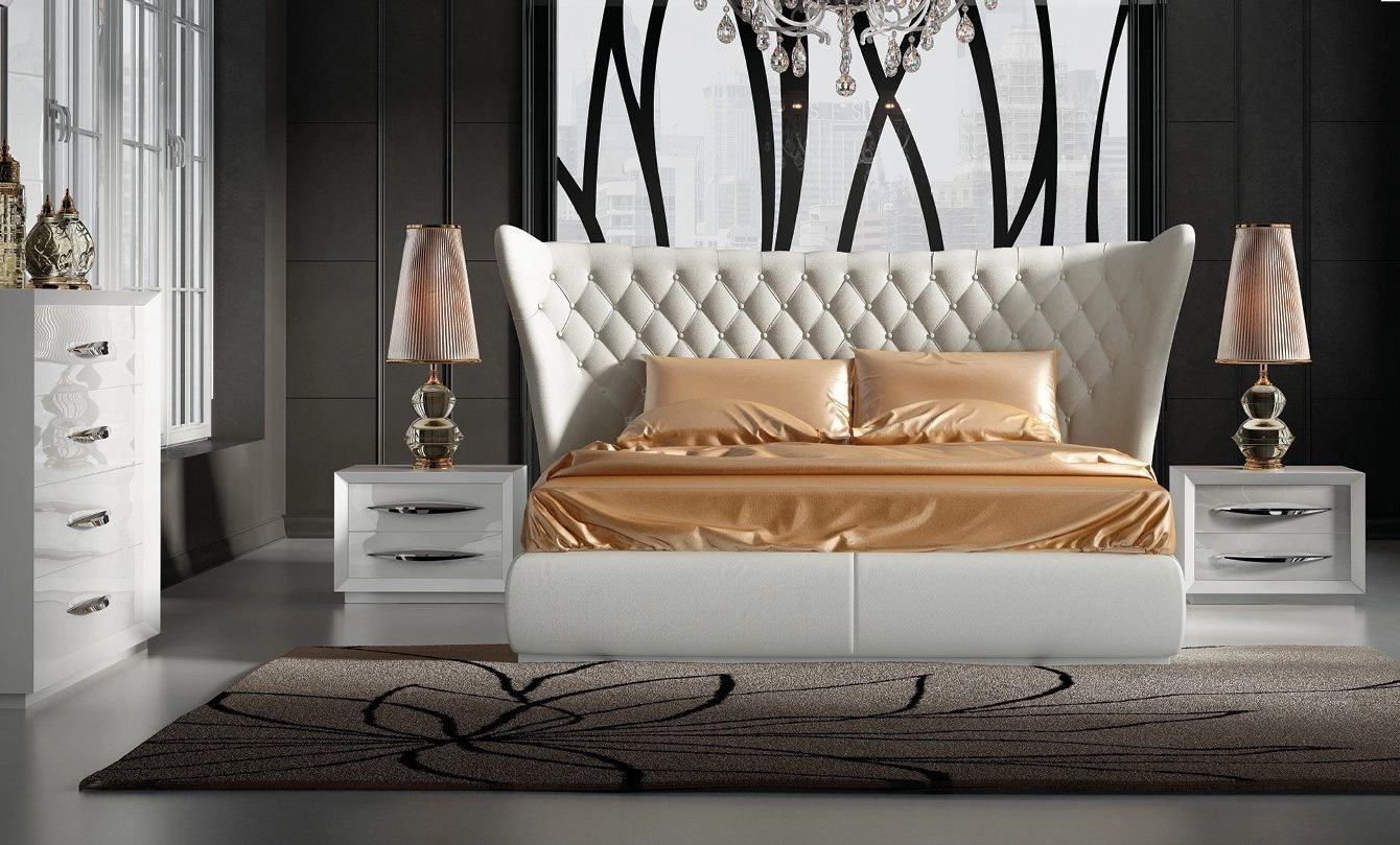 Domital Tufted Leather King Bed