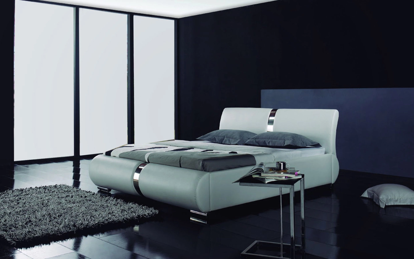 Rossetto White Eco Leather King Bed