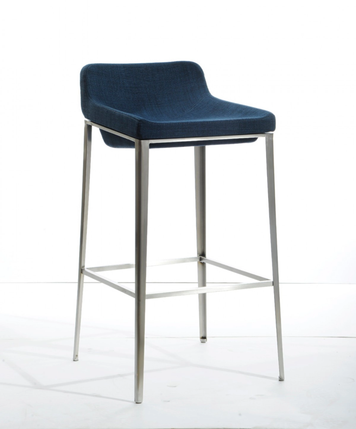 Adhil Modern Blue Fabric Bar Stool