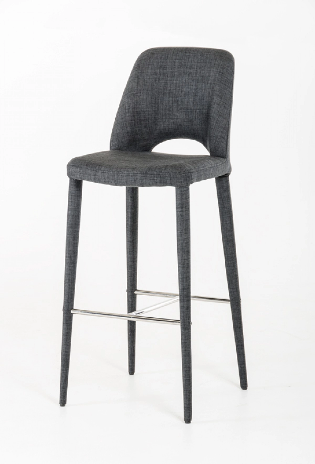 Williamette Modern Dark Grey Fabric Bar Stool