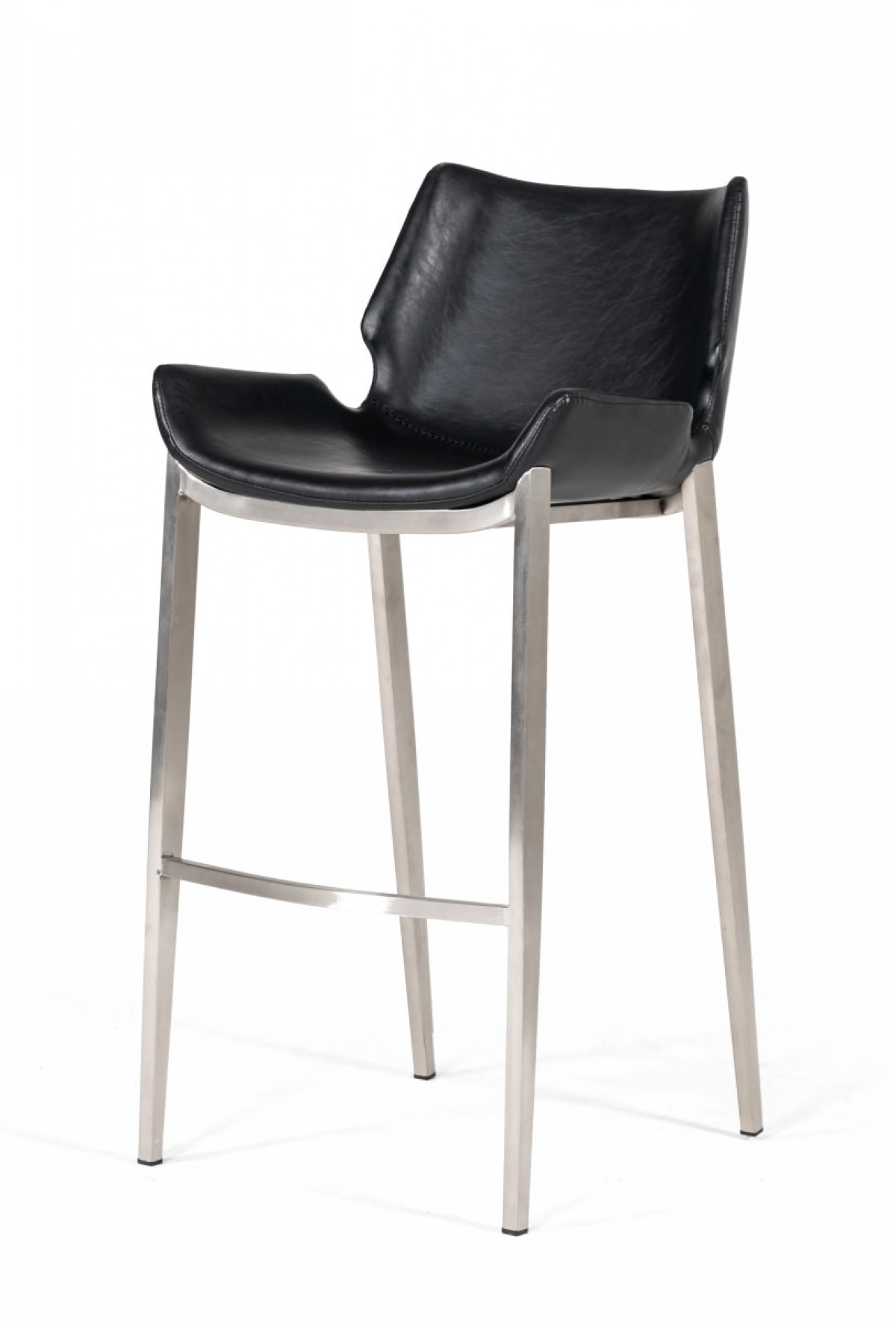 Dave - Modern Black Eco-leather Bar Stool (set Of 2)