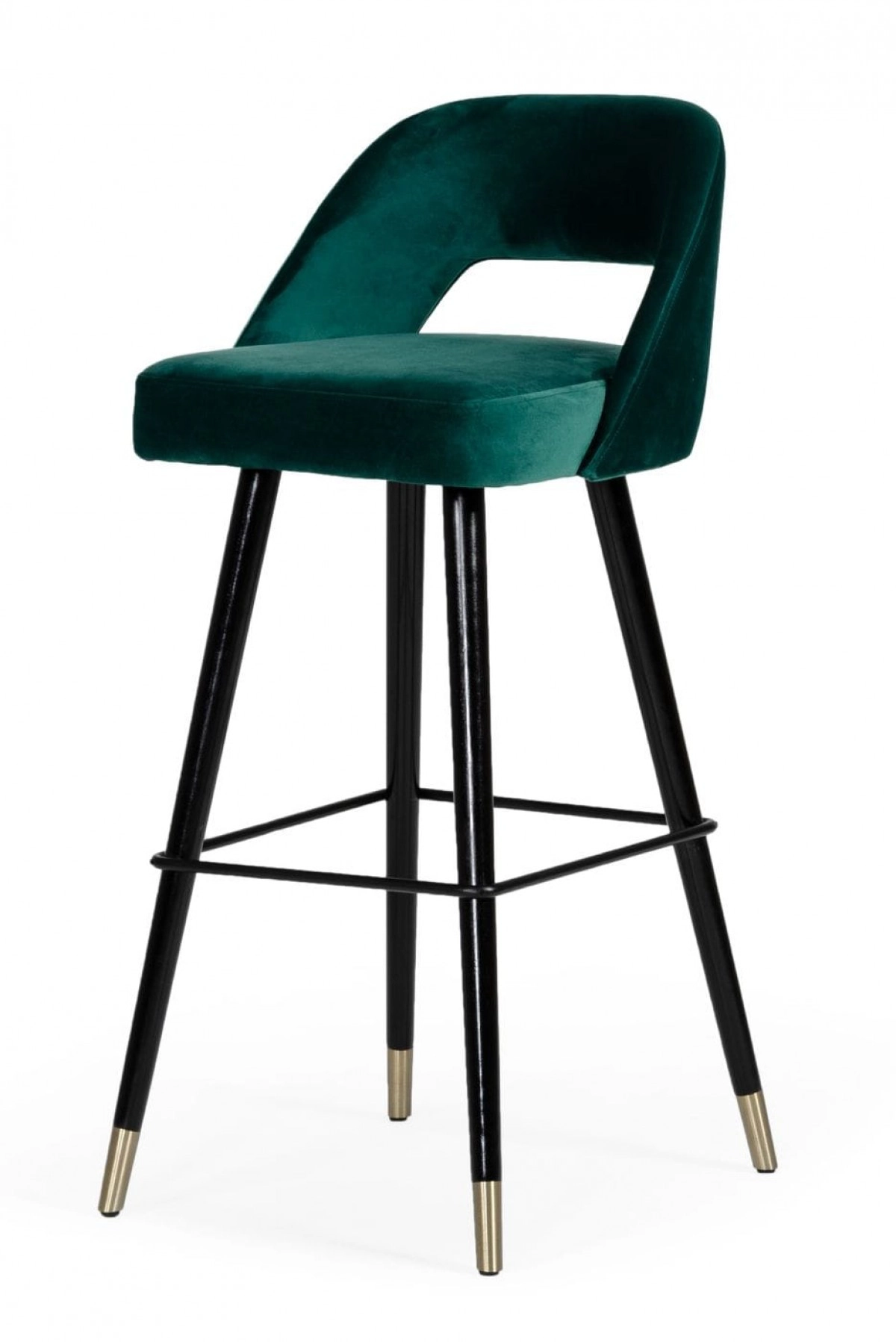 Kelsey - Modern Green Velvet Bar Stool
