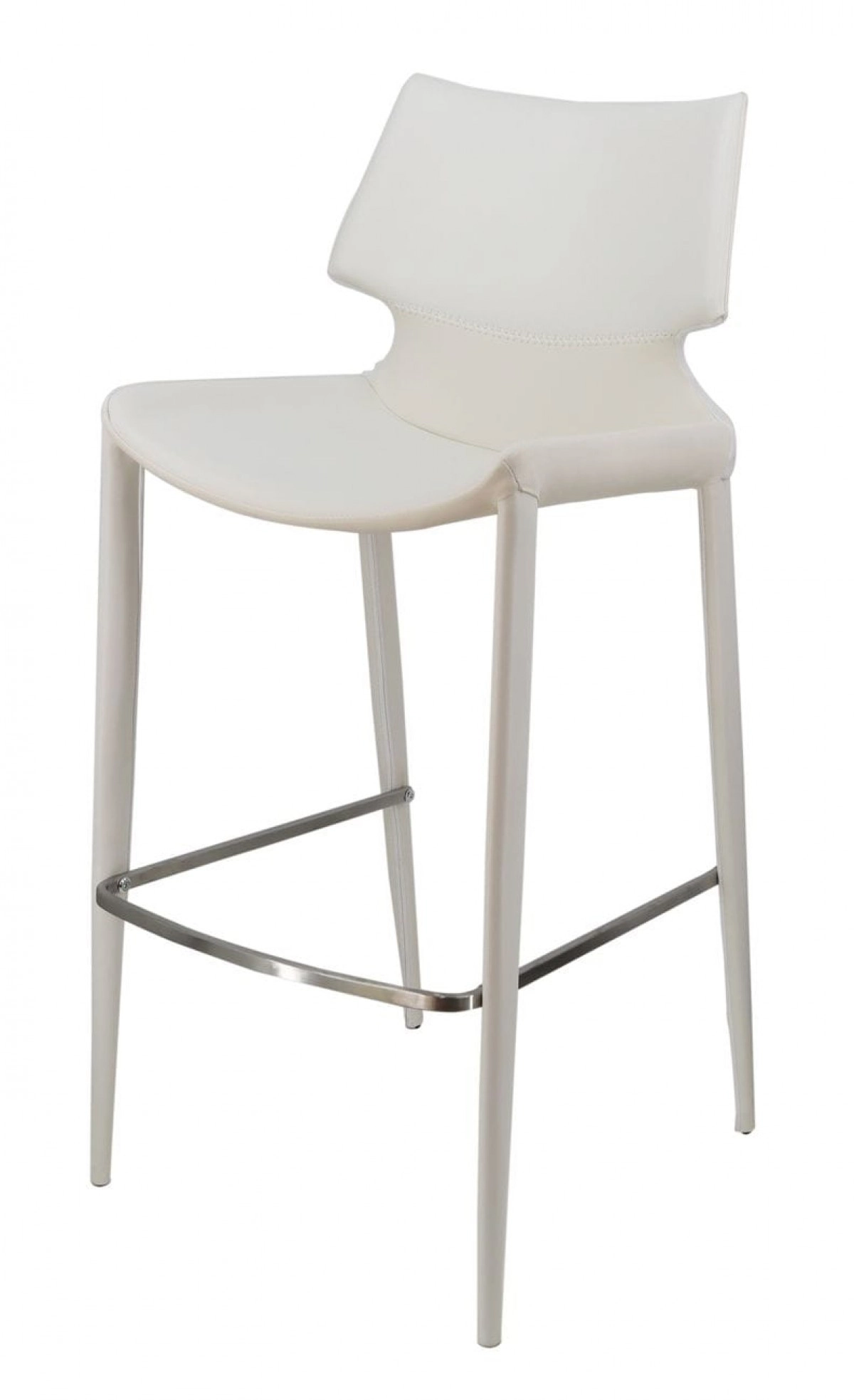 Hayes Modern White Eco-leather Bar Stool (set Of 2)