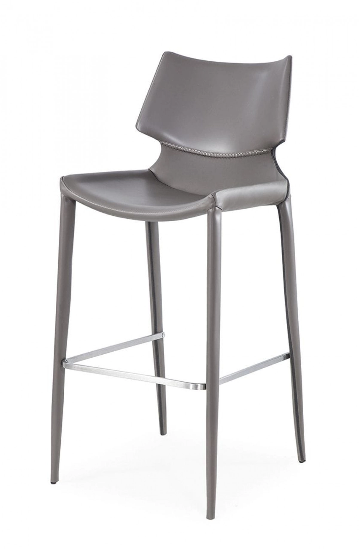Hayes Modern Grey Eco-leather Bar Stool (set Of 2)