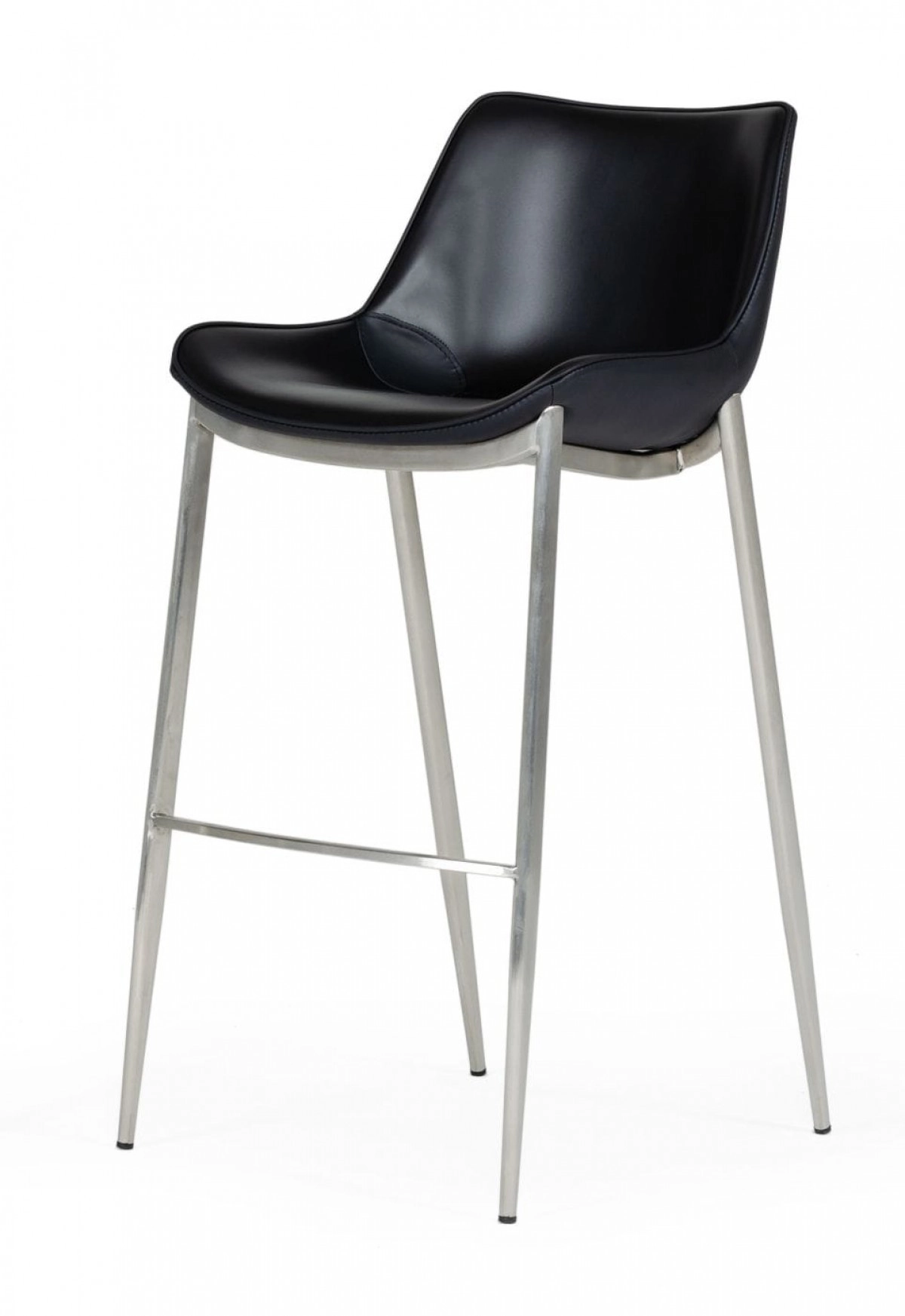 Hooper - Modern Black Eco-leather Bar Stool (set Of 2)