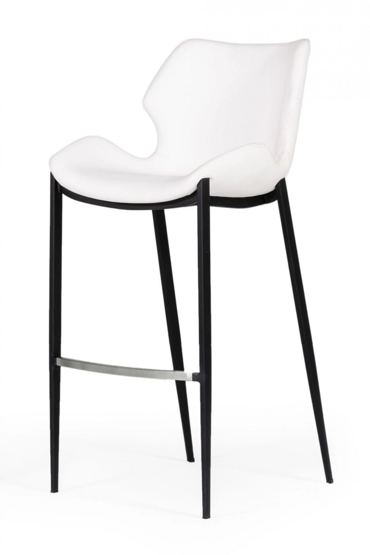 Ithaca - Modern White Leatherette Bar Stool (set Of 2)