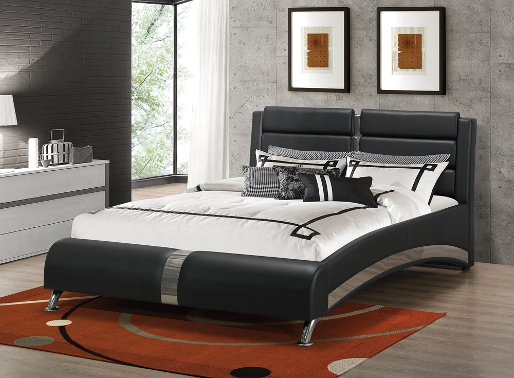 Jess Black Upholstered Bed