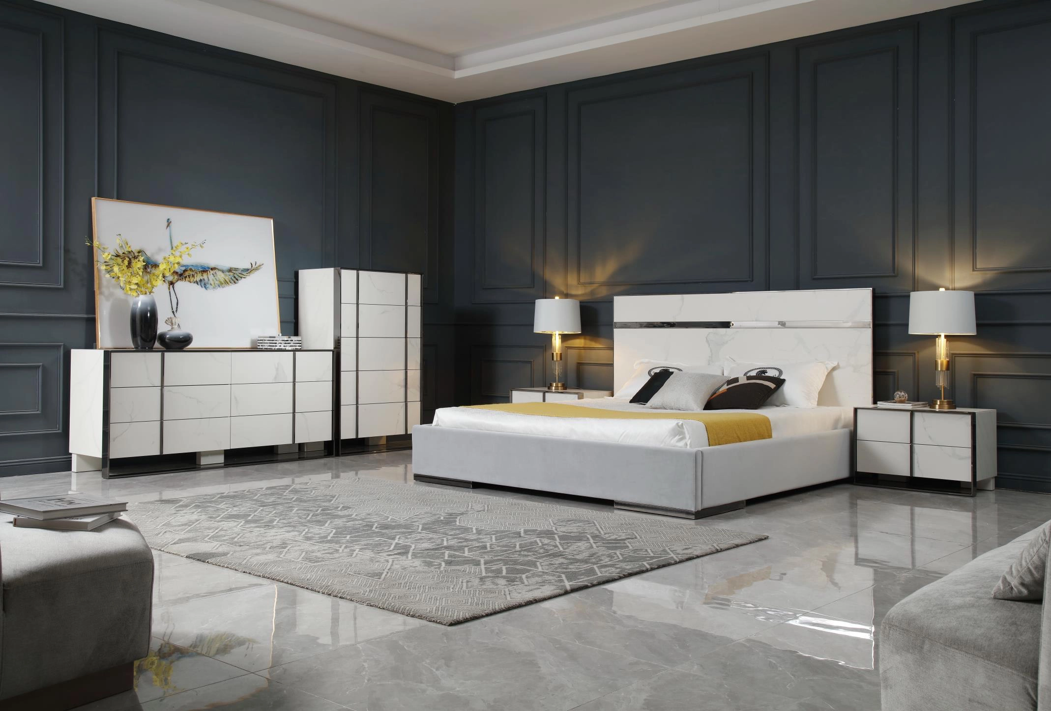 Carrara Ceramic King Bed