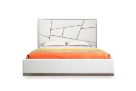 Chrysler Modern White Bonded King Leather Bed