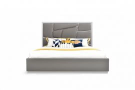 Chrysler Modern Grey Bonded King Leather Bed