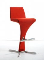 Ascella Modern Red - Orange Fabric Bar Stool