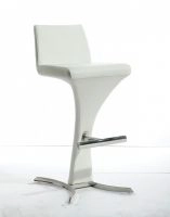 Ascella Modern White Leatherette Bar Stool