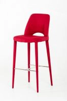 Williamette Modern Red Fabric Bar Stool