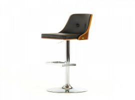 Hank Modern Black & Wood Bar Stool