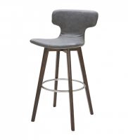 Zach Modern Dark Grey Eco-leather Bar Stool