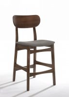 Lynn - Modern Grey & Walnut Bar Chair (set Of 2)