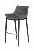 Robert - Modern Grey Eco-leather Bar Stool (set Of 2)