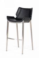 Dave - Modern Black Eco-leather Bar Stool (set Of 2)