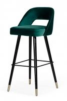 Kelsey - Modern Green Velvet Bar Stool
