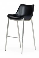 Hooper - Modern Black Eco-leather Bar Stool (set Of 2)