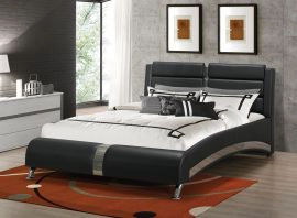 Jess Black Upholstered Bed