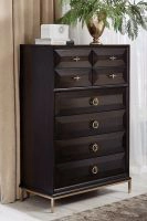 Art Deco 8-Drawer Chest Americano And Rose Brass