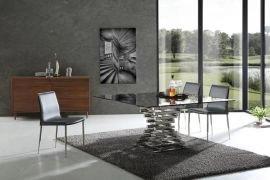 Ethan Contemporary Smoked Glass Square Dining Table