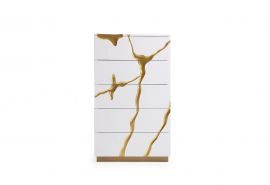 Aspen Modern White & Gold Chest