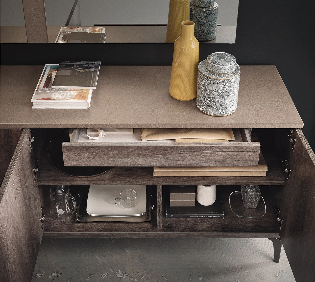 Williamette Modern Dark Grey Fabric Bar Stool