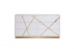 Nixa Modern White & Gold Dresser