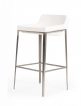 Adhil - Modern White Leatherette Bar Stool